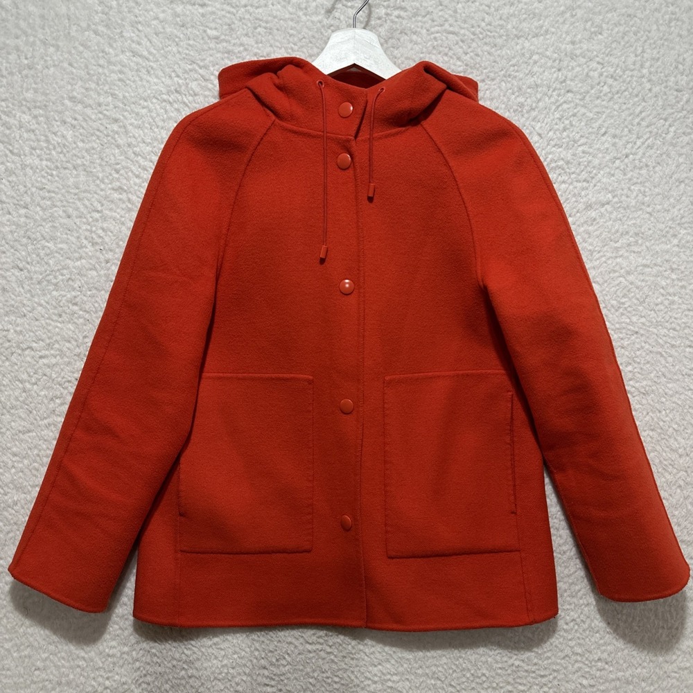 Banana Republic Womens Orange Red XS Double-Faced Hooded Jacket